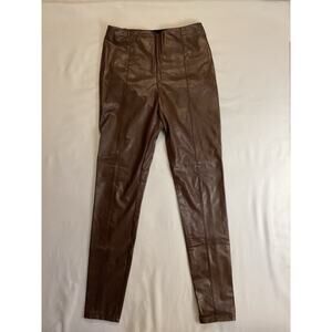 Lysse Brown Faux Leather High Rise Skinny Leggings Stretch Women’s Size M